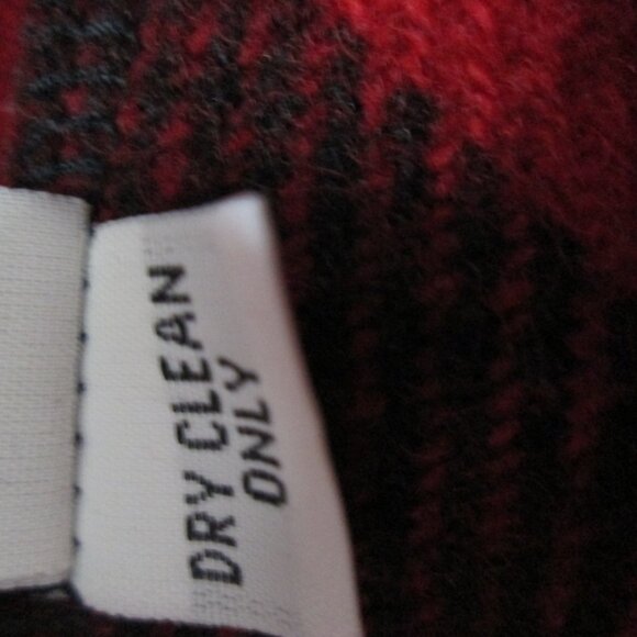 Vintage Cameleon 100% Wool Shrug Crop Jacket Red Buffalo Check 90s - Picture 7 of 7